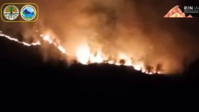 Kebakaran Lahan Terjadi di Jalur Pendakian Senaru, Gunung Rinjani Ditutup Sementara